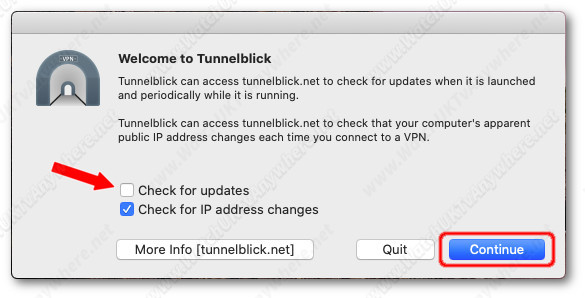tunnelblick mac change password